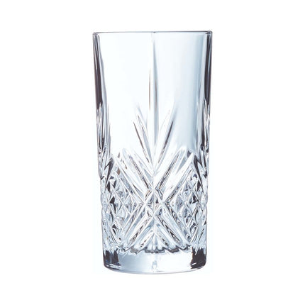 Broadway Glassware Broadway Highball Glass 280ml - Durable Crystal Look With Elegant Carvings - hospitality