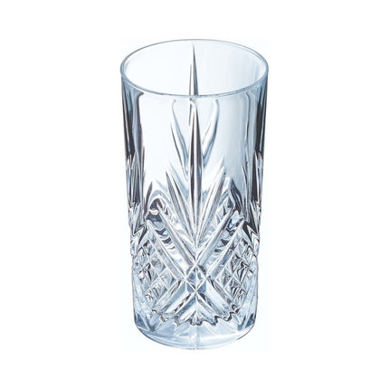 Broadway Highball Glass - Crystal Look Design With Durable Carvings Enhancing Cocktails 380ml - hospitality