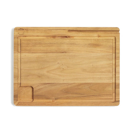 Buscot Collection FSC Teak Handcrafted Utility Cutting Board With Juice Groove And Tablet Stand - hospitality