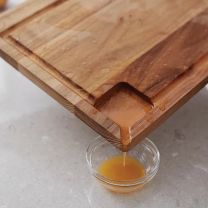 Buscot Collection FSC Teak Handcrafted Utility Cutting Board With Juice Groove And Tablet Stand - hospitality