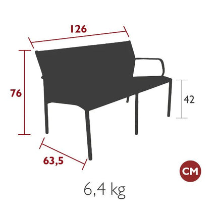 Cadiz 2-Seater Bench OTF - hospitality