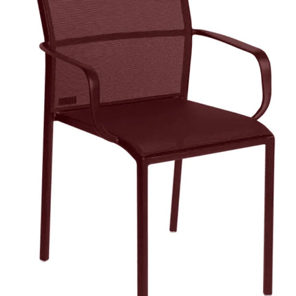 Black Fermob Cadiz outdoor armchair with black cherry finish and technical fabric