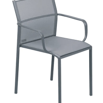 Fermob Cadiz outdoor aluminum armchair with technical fabric seat in a cactus green color
