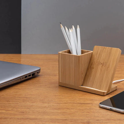 Calgary bamboo 10W wireless charger - hospitality