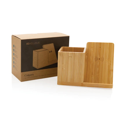 Calgary bamboo 10W wireless charger - hospitality