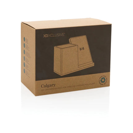 Calgary bamboo 10W wireless charger - hospitality