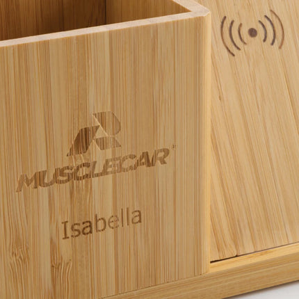 Calgary bamboo 10W wireless charger - hospitality