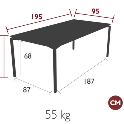 CALVI Kreta Mineral Table 195 x 95 cm Eight Seater - hospitality