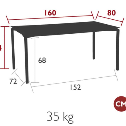 CALVI Rectangular Table 160 x 80 cm Six Seater - hospitality