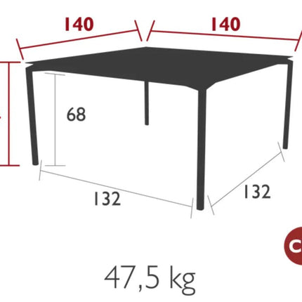 CALVI Square Table 140 x 140 cm Eight Seater - hospitality