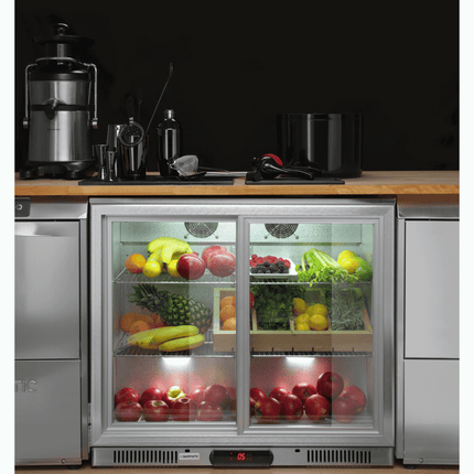 CANDOUR bar cooler 188L with sliding door, 900x520x(H)835mm - hospitality