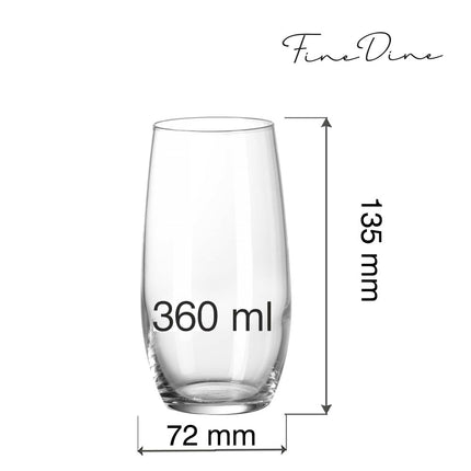 Cantare Highball Glass 360ml Elegant Thin Stem With Durable Construction And Laser Cut Edge For Enhanced Experience - hospitality
