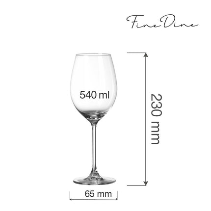 Cantare Wine Glass 540ml Elegant Thin Stem With Laser Cut Edge For Enhanced Taste And Durability - hospitality