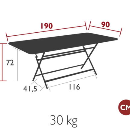 CARACTÈRE Foldable Table 190 x 90 cm Eight Seater - hospitality