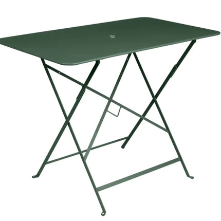 Red ochre Fermob metal foldable bistro table with 97x57 cm size