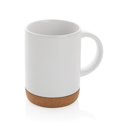 Ceramic mug with cork base pack of 25 - hospitality