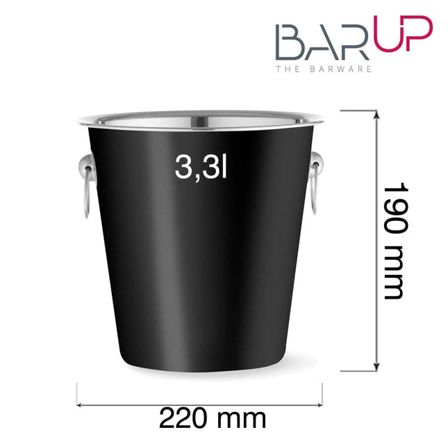 Champagne cooler, BarUp, 3,3L, Black, fi.220x(H)190mm - hospitality