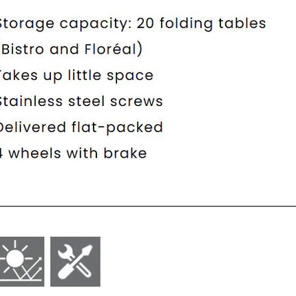 Chariots Folding Table Trolley - hospitality