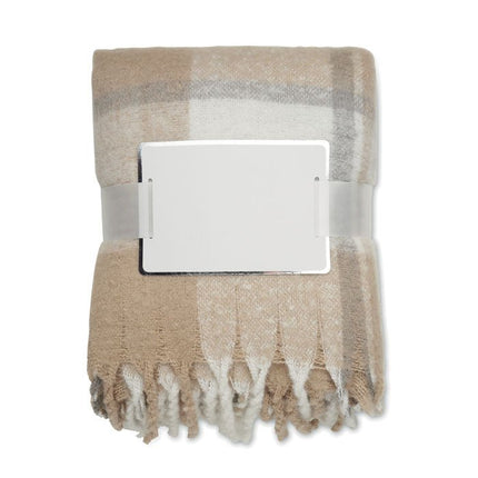 Chequered Mohair-Feel Throw with Fringes – 127 × 152 cm - CWDH
