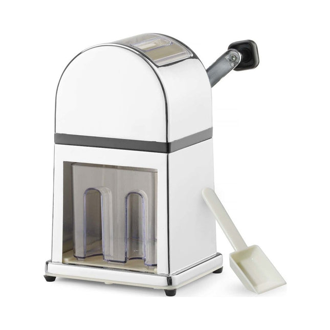 Chrome plated Zinc Alloy Ice Crusher w/ Plastic Container and Scoop, 140x160x(h)270mm - hospitality
