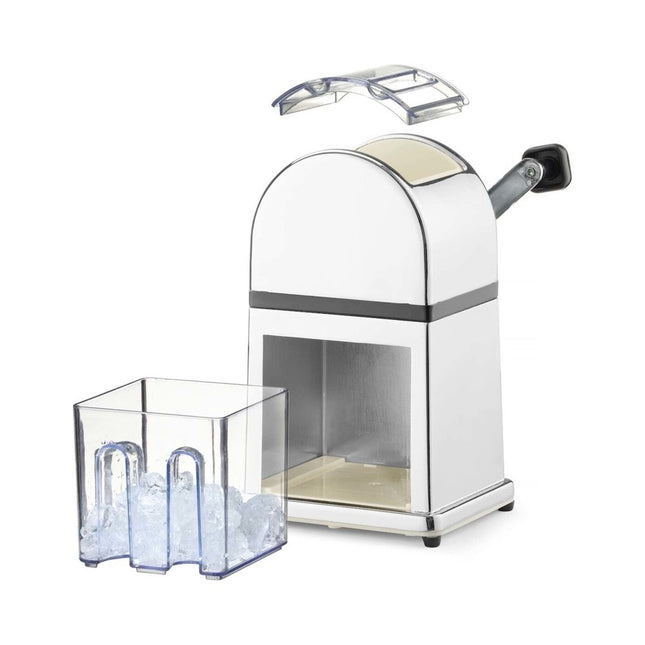 Chrome plated Zinc Alloy Ice Crusher w/ Plastic Container and Scoop, 140x160x(h)270mm - hospitality