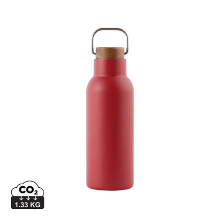 Ciro RCS Collection Recycled Stainless Steel Vacuum Bottle 580ml With Acacia Wood Lid And Metal Loop - hospitality