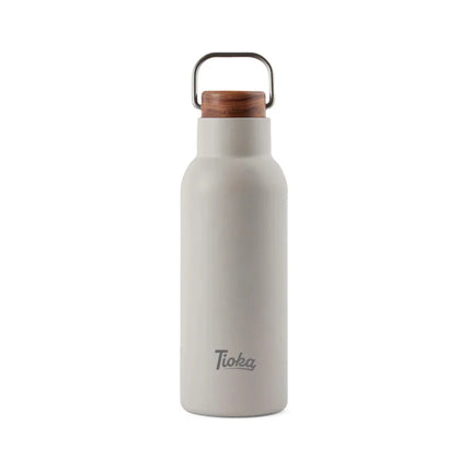 Ciro RCS Collection Recycled Stainless Steel Vacuum Bottle 580ml With Acacia Wood Lid And Metal Loop - hospitality