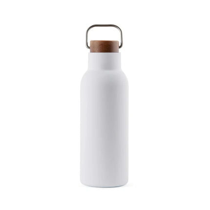 Ciro RCS Collection Recycled Stainless Steel Vacuum Bottle 580ml With Acacia Wood Lid And Metal Loop - hospitality