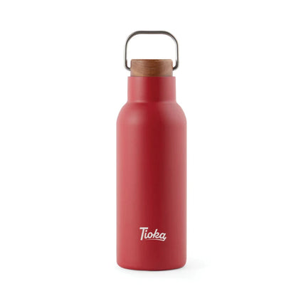 Ciro RCS Collection Recycled Stainless Steel Vacuum Bottle 580ml With Acacia Wood Lid And Metal Loop - hospitality