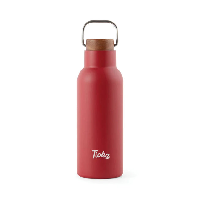 Ciro RCS Collection Recycled Stainless Steel Vacuum Bottle 580ml With Acacia Wood Lid And Metal Loop - hospitality