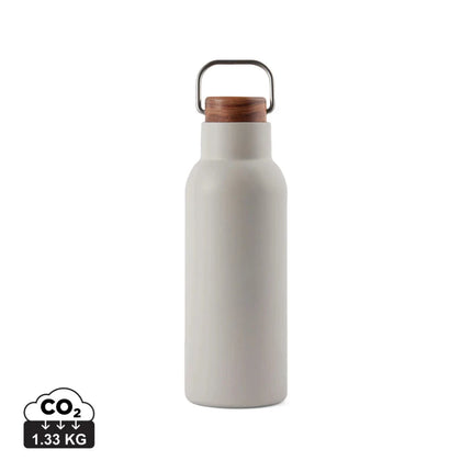 Ciro RCS Collection Recycled Stainless Steel Vacuum Bottle 580ml With Acacia Wood Lid And Metal Loop - hospitality