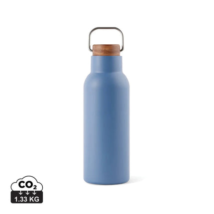 Ciro RCS Collection Recycled Stainless Steel Vacuum Bottle 580ml With Acacia Wood Lid And Metal Loop - hospitality