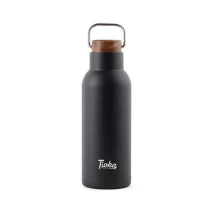 Ciro RCS Collection Recycled Stainless Steel Vacuum Bottle 580ml With Acacia Wood Lid And Metal Loop - hospitality