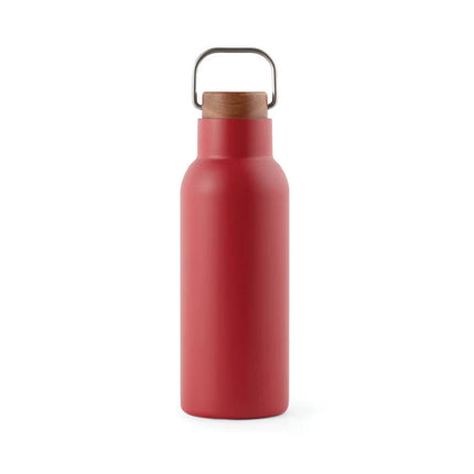 Ciro RCS Collection Recycled Stainless Steel Vacuum Bottle 580ml With Acacia Wood Lid And Metal Loop - hospitality