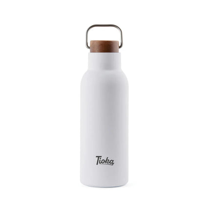 Ciro RCS Collection Recycled Stainless Steel Vacuum Bottle 580ml With Acacia Wood Lid And Metal Loop - hospitality