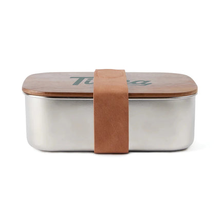 Ciro RCS Recycled Steel Lunch Box With Acacia Lid - hospitality