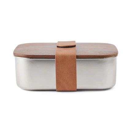 Ciro RCS Recycled Steel Lunch Box With Acacia Lid - hospitality
