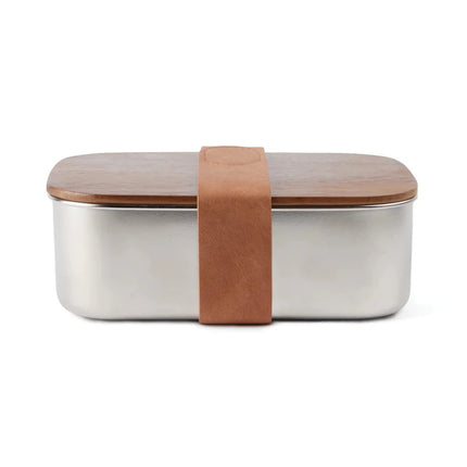 Ciro RCS Recycled Steel Lunch Box With Acacia Lid - hospitality