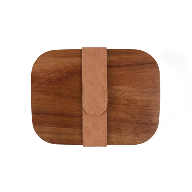 Ciro RCS Recycled Steel Lunch Box With Acacia Lid - hospitality