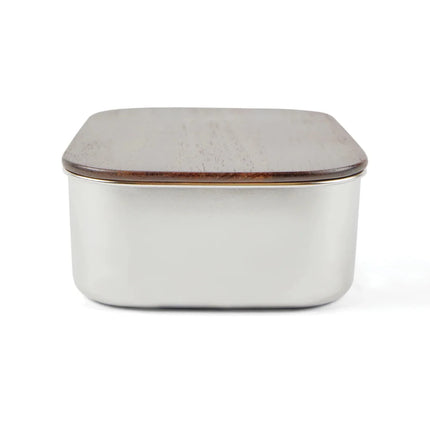 Ciro RCS Recycled Steel Lunch Box With Acacia Lid - hospitality
