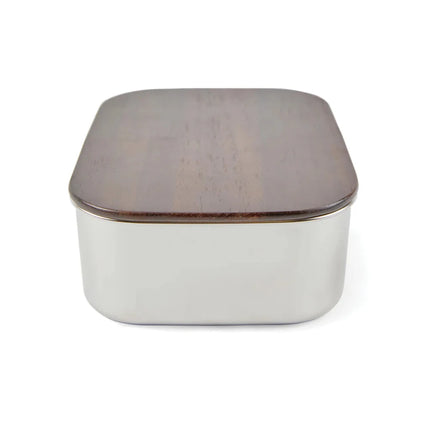 Ciro RCS Recycled Steel Lunch Box With Acacia Lid - hospitality