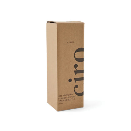 Ciro RCS Recycled Vacuum Bottle 300ml With Acacia Wood Lid RCS Collection Hand Finished Details - hospitality