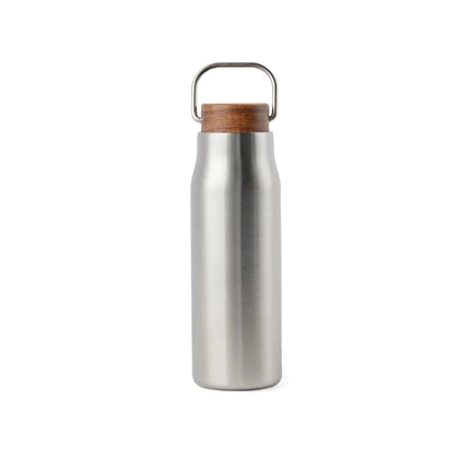 Ciro RCS Recycled Vacuum Bottle 300ml With Acacia Wood Lid RCS Collection Hand Finished Details - hospitality