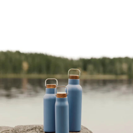 Ciro RCS Recycled Vacuum Bottle 300ml With Acacia Wood Lid RCS Collection Hand Finished Details - hospitality