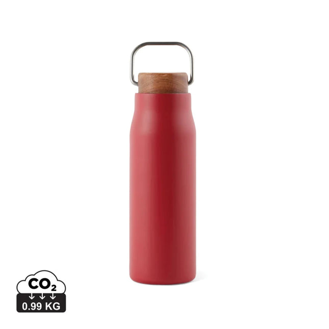 Ciro RCS Recycled Vacuum Bottle 300ml With Acacia Wood Lid RCS Collection Hand Finished Details - hospitality