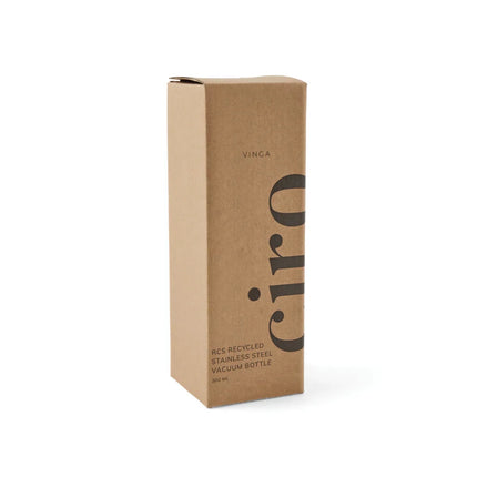 Ciro RCS Recycled Vacuum Bottle 300ml With Acacia Wood Lid RCS Collection Hand Finished Details - hospitality