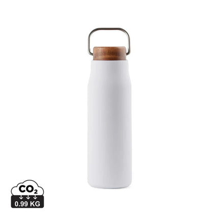 Ciro RCS Recycled Vacuum Bottle 300ml With Acacia Wood Lid RCS Collection Hand Finished Details - hospitality