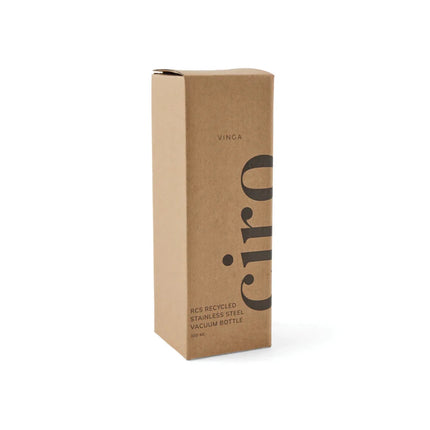 Ciro RCS Recycled Vacuum Bottle 300ml With Acacia Wood Lid RCS Collection Hand Finished Details - hospitality