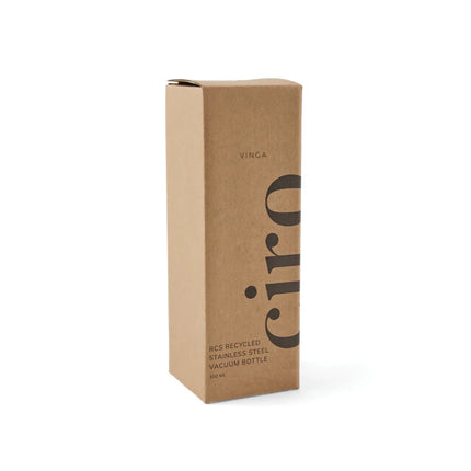 Ciro RCS Recycled Vacuum Bottle 300ml With Acacia Wood Lid RCS Collection Hand Finished Details - hospitality