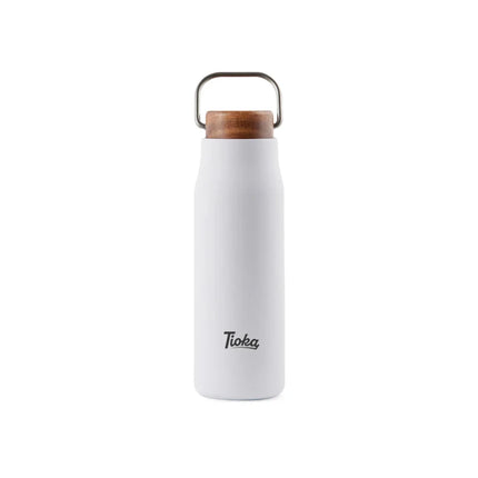 Ciro RCS Recycled Vacuum Bottle 300ml With Acacia Wood Lid RCS Collection Hand Finished Details - hospitality